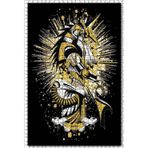 Cakatablo Altın Renkli Anubis Siyah Arkaplan 1000 Parça Puzzle Yapboz MDF Ahşap