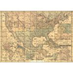 Cakatablo Amerika Birleşik Devletleri Haritası 1862 120 Parça Puzzle Yapboz MDF Ahşap