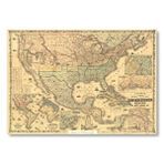Cakatablo Amerika Birleşik Devletleri Haritası 1862 Mdf Ahşap Tablo