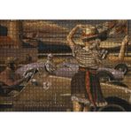 Cakatablo Antika Ferrari Yarış Arabaları ve Start Bayraklı Kız 1000 Parça Puzzle Yapboz MDF Ahşap