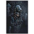 Cakatablo Anubis, Kurukafalar ve Halkalı Doberman 1000 Parça Puzzle Yapboz MDF Ahşap