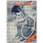 Cakatablo Araba Reklamı 1950 ler Kadın Görseli 120 Parça Puzzle Yapboz MDF Ahşap