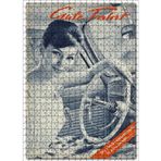 Cakatablo Araba Reklamı 1950 ler Kadın Görseli 500 Parça Puzzle Yapboz MDF Ahşap