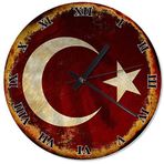 Cakatablo Ay Yıldız Bayrak Retro Duvar Saati