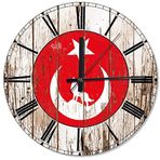 Cakatablo Ay Yıldız İçinde Kurt Figürü Şekilli Duvar Saati