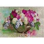 Cakatablo Bahar Çiçekler Tabakta 1000 Parça Puzzle Yapboz MDF Ahşap