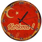 Cakatablo Bayrak Ve Korkma ! Baskılı Duvar Saati