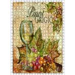 Cakatablo Beyaz Şarap Kadehi Üzüm 500 Parça Puzzle Yapboz MDF Ahşap