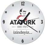 Cakatablo Beyaz Zemin Atatürk 1881-1938 İzindeyiz Duvar Saati