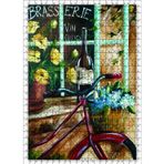 Cakatablo Birahane Önünde Bisiklet Şarap Şişesi 500 Parça Puzzle Yapboz MDF Ahşap