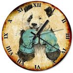 Cakatablo Boksör Panda Retro Duvar Saati