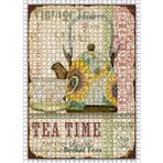 Cakatablo Çay Saati Vintage Görseli 1000 Parça Puzzle Yapboz MDF Ahşap