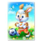 Cakatablo Çayırdaki Sevimli Tavşan Ve Futbol Topu