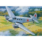 Cakatablo Çift Motorlu Nostaljik Uçak 1000 Parça Puzzle Yapboz MDF Ahşap