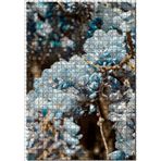 Cakatablo Dalda Mavi Renkli Çiçekler 1000 Parça Puzzle Yapboz MDF Ahşap