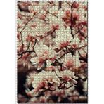 Cakatablo Dallarda Pembe Beyaz Manolya Çiçekleri 1000 Parça Puzzle Yapboz MDF Ahşap