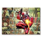 Cakatablo Deadpool Çizgi Roman Görseli Mdf Ahşap Tablo