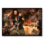 Cakatablo Dimebag Darrell Gitarı Ve Arka Planda Dev Saat Mdf Ahşap Tablo
