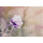 Cakatablo Eflatun Rengi Çiçek ve Su Damlaları 1000 Parça Puzzle Yapboz MDF Ahşap