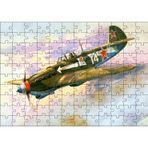 Cakatablo El Boyama Sanat Savaş Üçağı 120 Parça Puzzle Yapboz MDF Ahşap