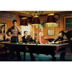 Cakatablo Elvis Clark Marilyn ve James Bilardo Masasında 1000 Parça Puzzle Yapboz MDF Ahşap