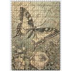 Cakatablo Eski Kart Postalda Kelebek Çiçek Görseli 1000 Parça Puzzle Yapboz MDF Ahşap