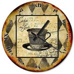Cakatablo Eski Mektup Zeminde Kafe Paris Fincan Duvar Saati