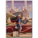 Cakatablo Eski Uçak Araba ve Mavi Elbiseli Kadın 1000 Parça Puzzle Yapboz MDF Ahşap