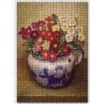 Cakatablo Eski Vazoda Çiçek Görseli 1000 Parça Puzzle Yapboz MDF Ahşap