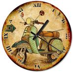 Cakatablo Eski Zeminde Vespa Motorsiklet Duvar Saati