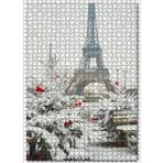 Cakatablo Eyfel Kulesi ve Karlı Ağaçlar 1000 Parça Puzzle Yapboz MDF Ahşap