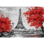 Cakatablo Eyfel Kulesi ve Kırmızı Yapraklı Ağaçlar 1000 Parça Puzzle Yapboz MDF Ahşap