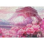 Cakatablo Eyfel Kulesi ve Pembe Güller 1000 Parça Puzzle Yapboz MDF Ahşap