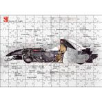 Cakatablo F1 Arabasının Anatomisi Görseli 120 Parça Puzzle Yapboz MDF Ahşap