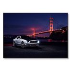 Cakatablo Ford Mustang Ve Golden Gate Köprüsü Mdf Ahşap Tablo