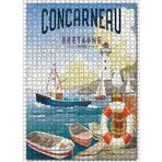 Cakatablo Fransa Brittany İskelesi Afişi Görseli 1000 Parça Puzzle Yapboz MDF Ahşap