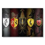 Cakatablo Game Of Thrones Bayrakları Görseli Mdf Ahşap Tablo