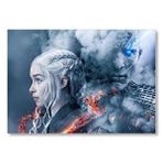 Cakatablo Game Of Thrones Daenerys Targaryen Ve Night King Mdf Ahşap Tablo