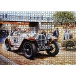 Cakatablo Geçmişte Araba Yarışçıları Görseli 1000 Parça Puzzle Yapboz MDF Ahşap