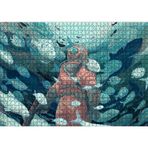 Cakatablo Giysisi ve Zıpkınıyla Balıklar Arasındaki Dalgıç 1000 Parça Puzzle Yapboz MDF Ahşap