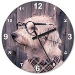 Cakatablo Gözlüklü Köpek Analog Duvar Saati