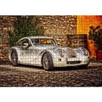 Cakatablo Gri Antika Spor Araba 1000 Parça Puzzle Yapboz MDF Ahşap
