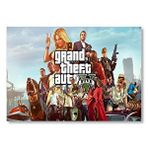 Cakatablo Gta 5 Oyun Posteri Tüm Karakterler Mdf Ahşap Tablo