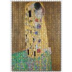 Cakatablo Gustav Klimt Öpücük Tablosu 1000 Parça Puzzle Yapboz MDF Ahşap