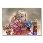 Cakatablo Harley Quinn Ve Beyzbol Sopası Karikatürize Mdf Ahşap Tablo