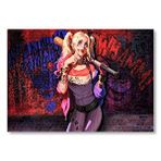 Cakatablo Harley Quinn Ve Beyzbol Sopası Mdf Ahşap Tablo