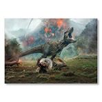 Cakatablo Jurassic World Kayıp Krallık T-rex Ve Yanardağ Mdf Ahşap Tablo