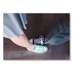 Cakatablo Kadın Ve Erkeğin Zıt Renk Converse Ayakkabıları Mdf Ahşap Tablo