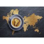 Cakatablo Kahve Köpüğünden Dünya Haritası ve Fincanda Güney Amerika 1000 Parça Puzzle Yapboz MDF Ahşap