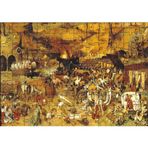 Cakatablo Kahverengi Köy Boyama Pieter Bruegel 120 Parça Puzzle Yapboz MDF Ahşap